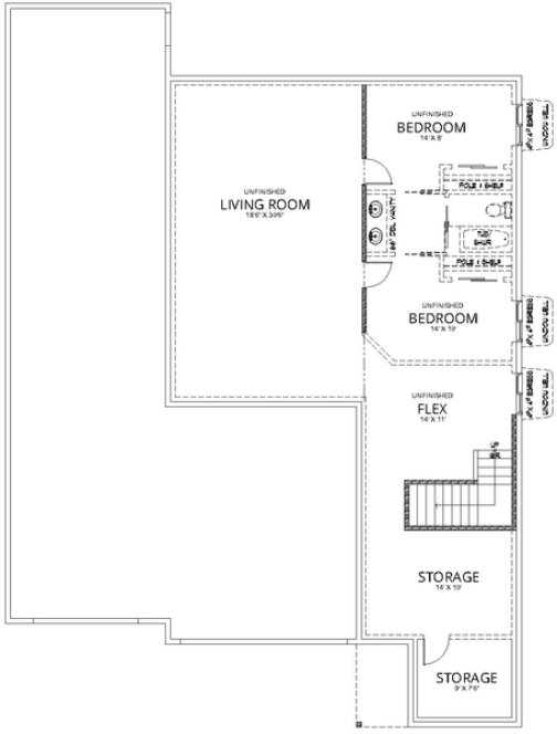 Basement Plan for House Plan #806551