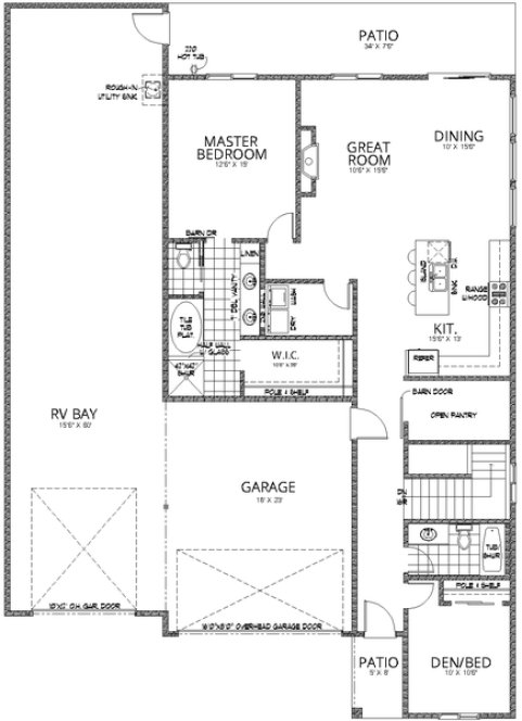 Main Floor Plan for House Plan #806551