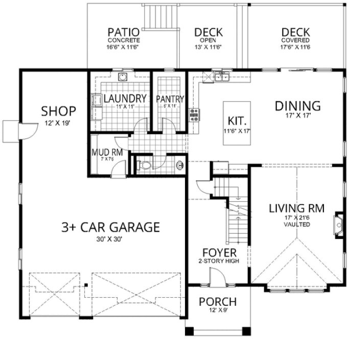 Main Floor Plan for House Plan #802043
