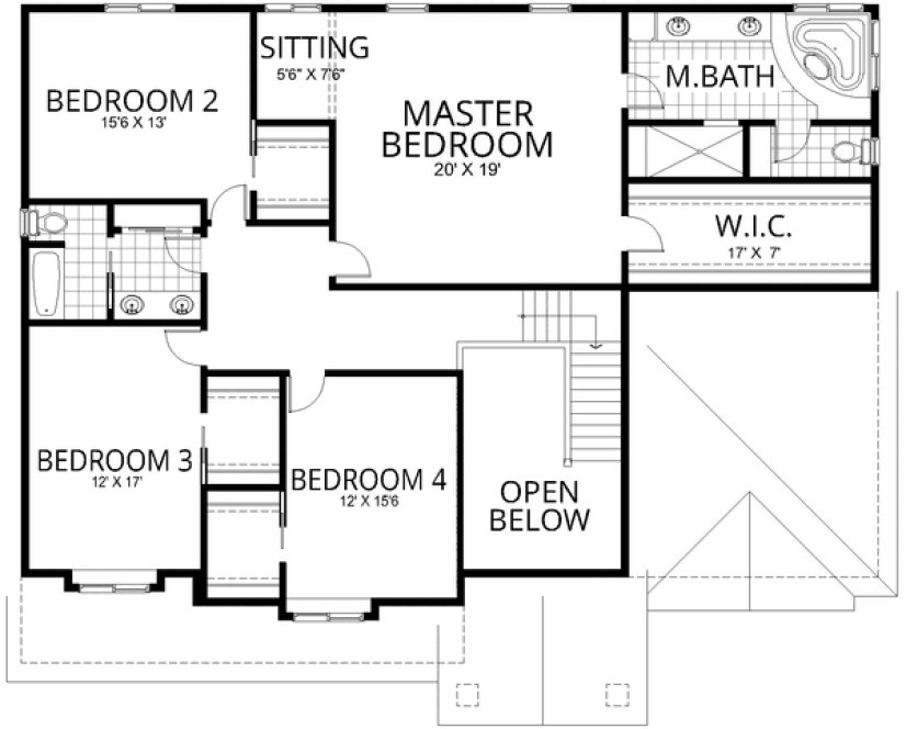 Second Floor Plan for House Plan #802043