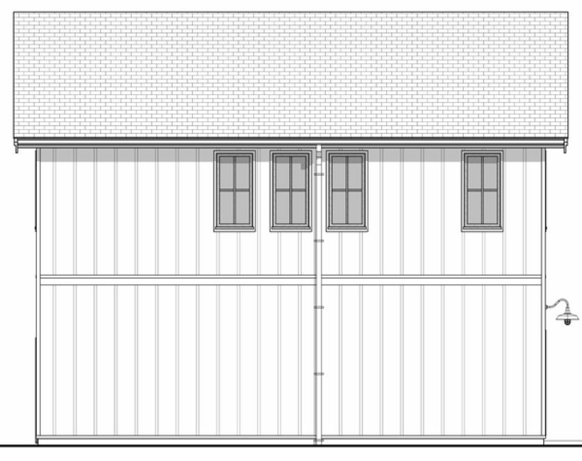 Rear Elevation for House Plan #597241