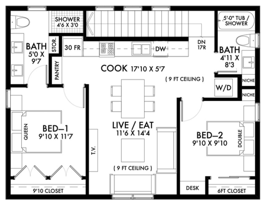 Second Floor Plan for House Plan #597241