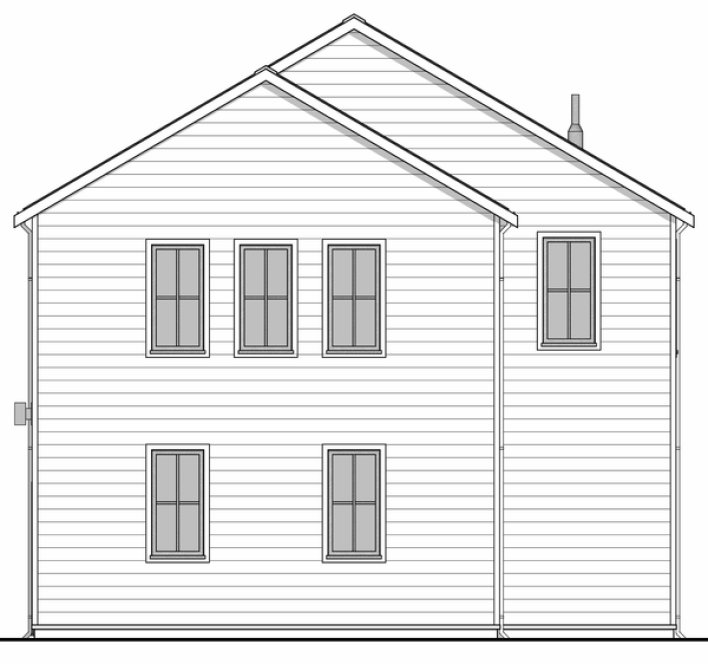 Rear Elevation for House Plan #591331