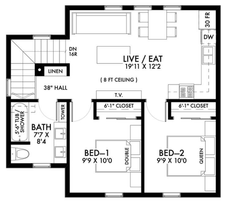 Second Floor Plan for House Plan #591331