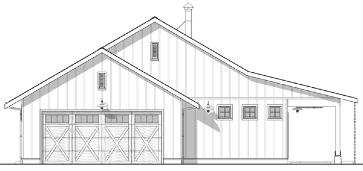 Left Elevation for House Plan #590001