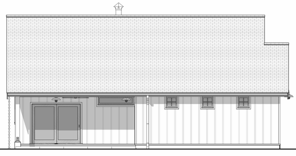 Rear Elevation for House Plan #590001