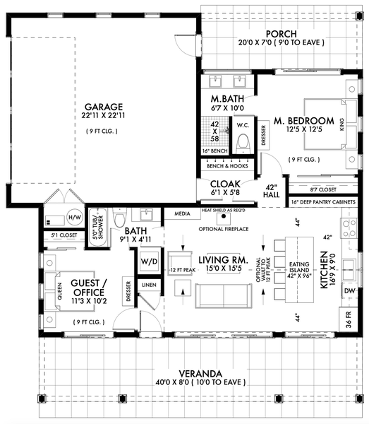 Main Floor Plan for House Plan #590001
