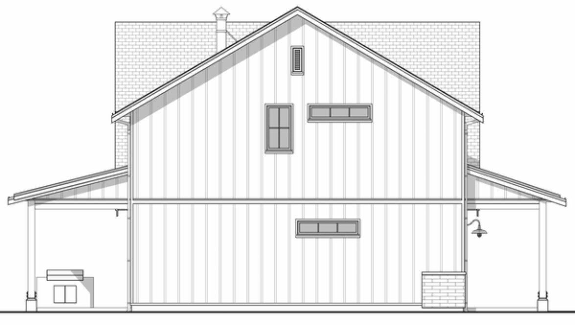 Left Elevation for House Plan #596062