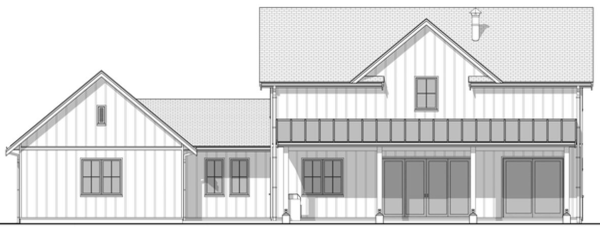 Rear Elevation for House Plan #596062