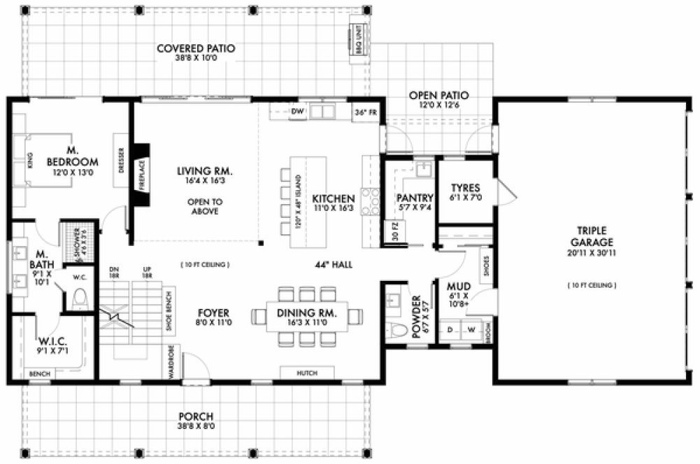 Main Floor Plan for House Plan #596062
