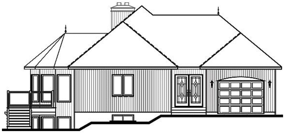 Rear Elevation for House Plan #149196