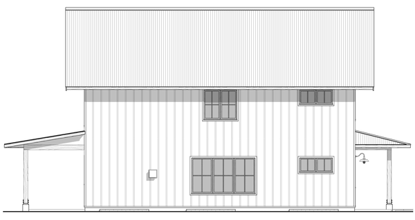 Left Elevation for House Plan #590832