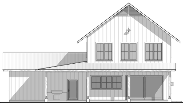 Rear Elevation for House Plan #590832