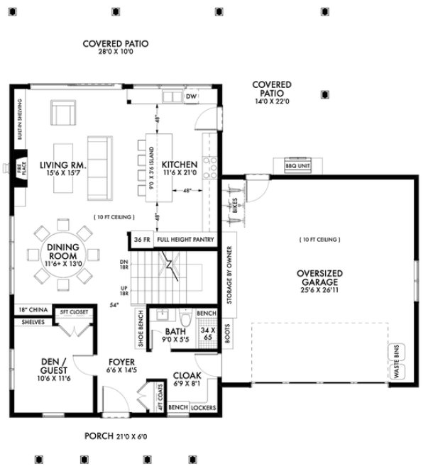 Main Floor Plan for House Plan #590832