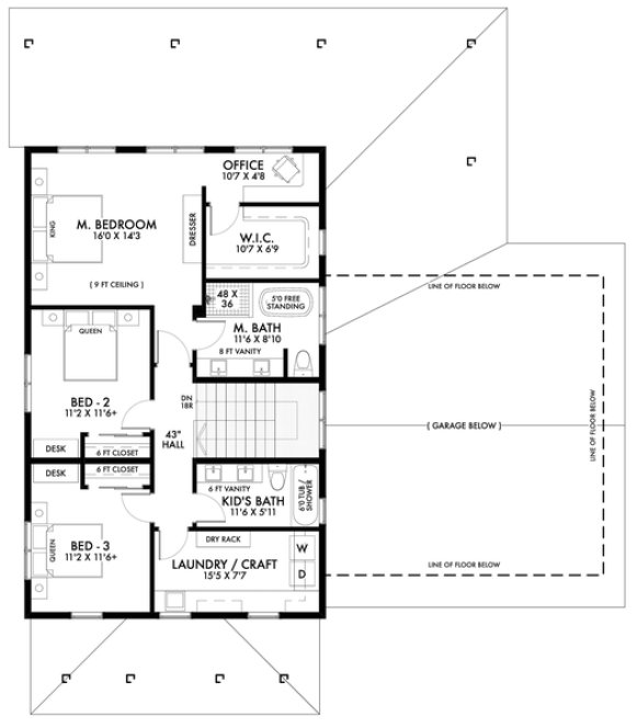 Second Floor Plan for House Plan #590832