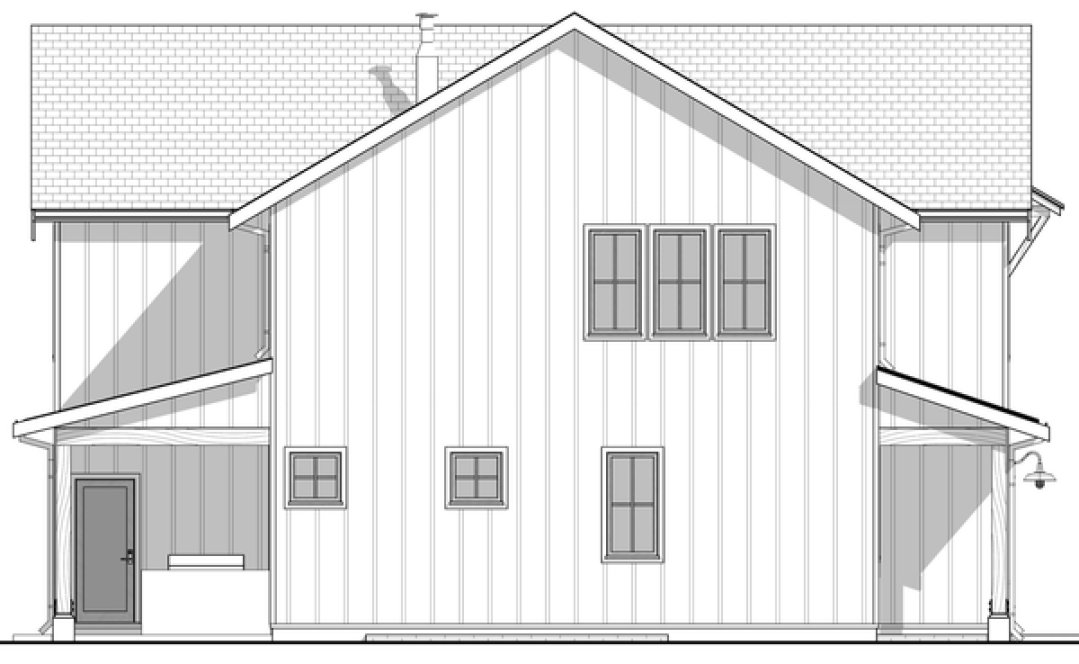 Left Elevation for House Plan #595992