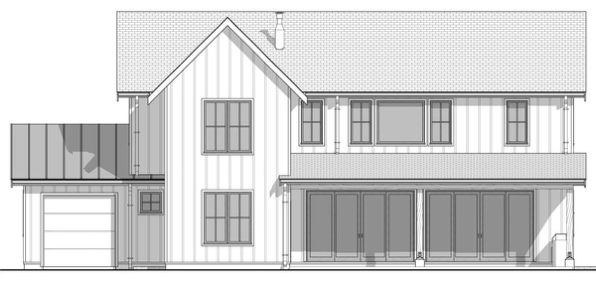 Rear Elevation for House Plan #595992