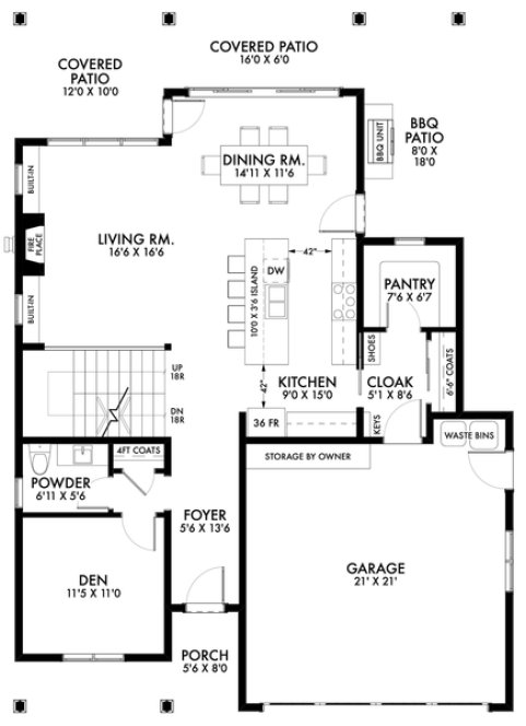 Main Floor Plan for House Plan #592722