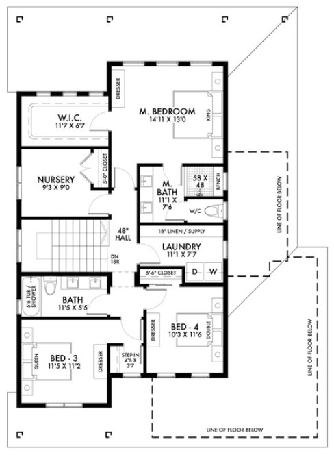Second Floor Plan for House Plan #592722