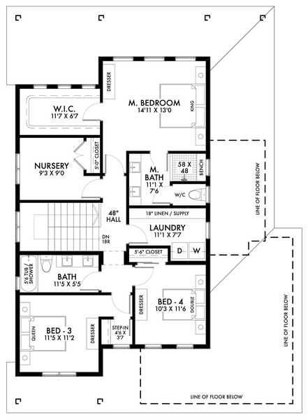 Second Floor Plan for House Plan #592722