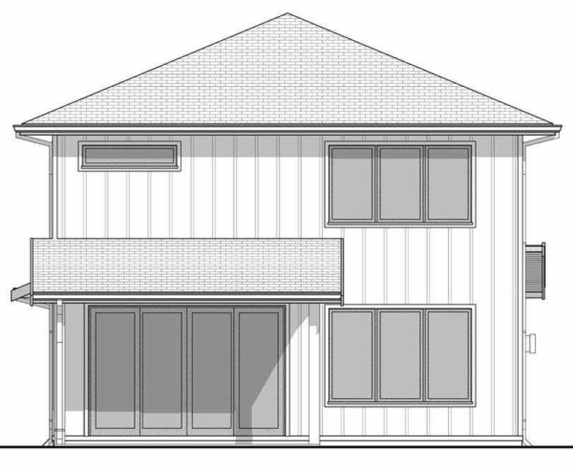 Rear Elevation for House Plan #594381