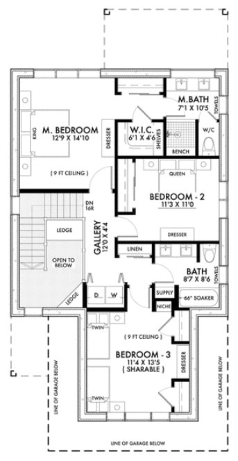 Second Floor Plan for House Plan #594381