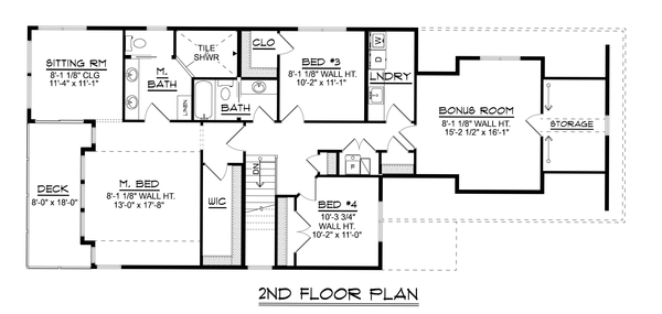 Second Floor Plan for House Plan #753192