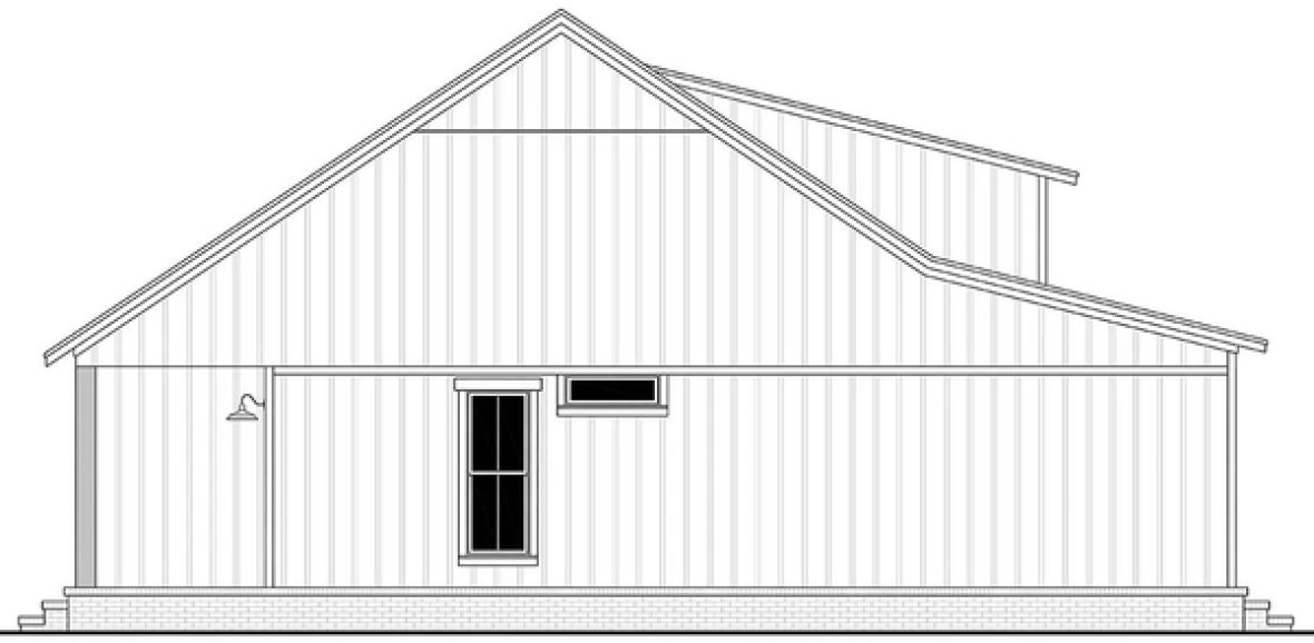 Left Elevation for House Plan #304901