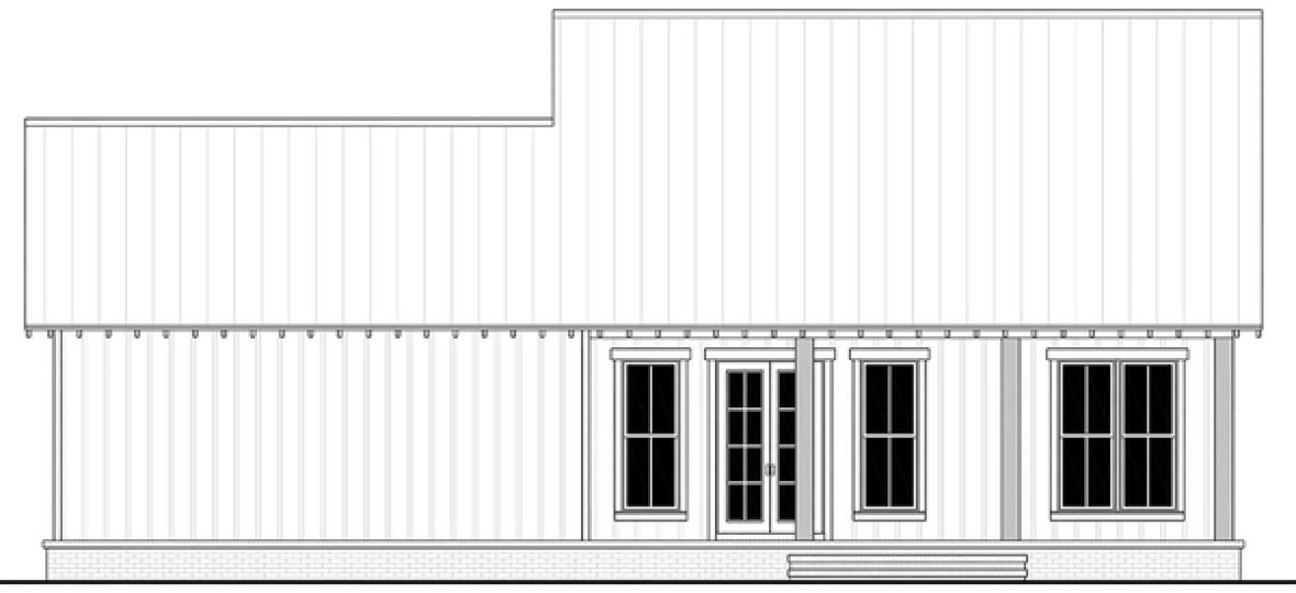 Rear Elevation for House Plan #304901