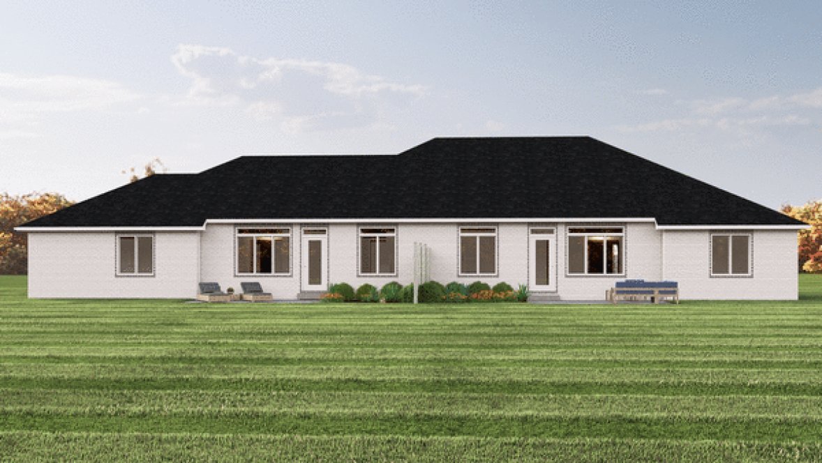 Rear Elevation for House Plan #752913