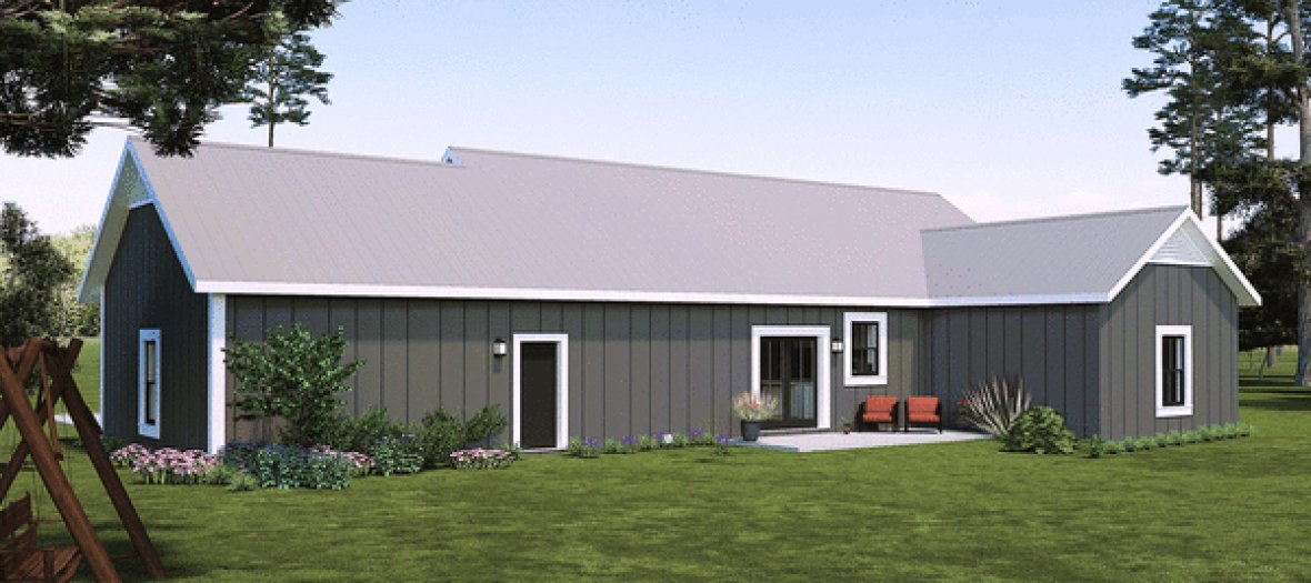 Rear Elevation for House Plan #433261