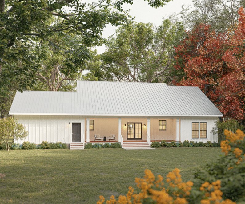 Rear Elevation for House Plan #437161