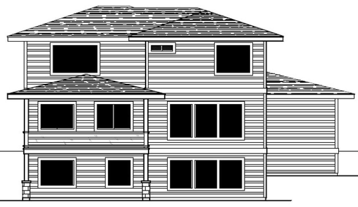 Rear Elevation for House Plan #807483
