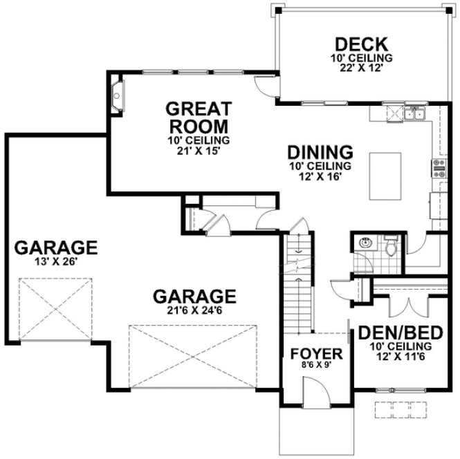 Main Floor Plan for House Plan #807483
