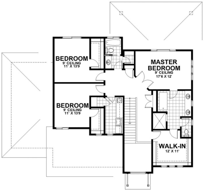 Second Floor Plan for House Plan #807483