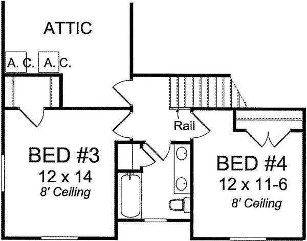 Second Floor Plan for House Plan #248003