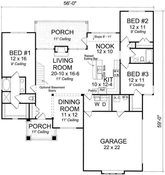 Main Floor Plan for House Plan #249761