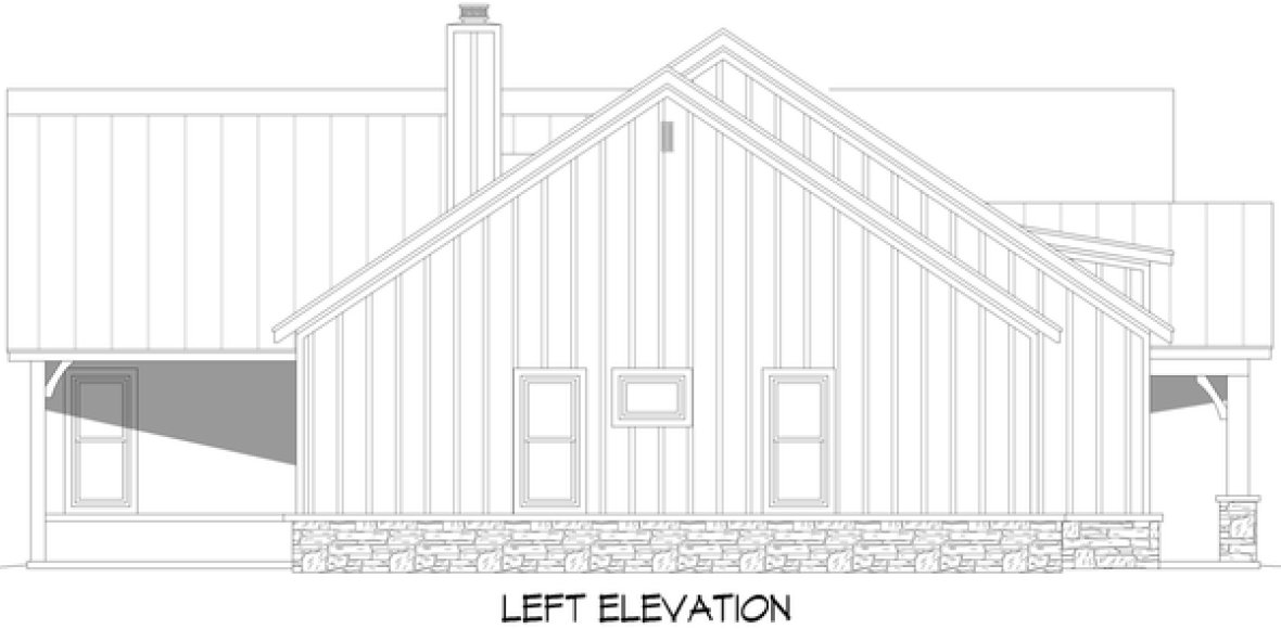 Left Elevation for House Plan #696932