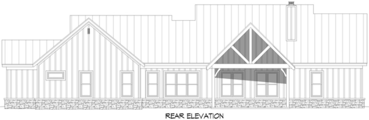 Rear Elevation for House Plan #696932