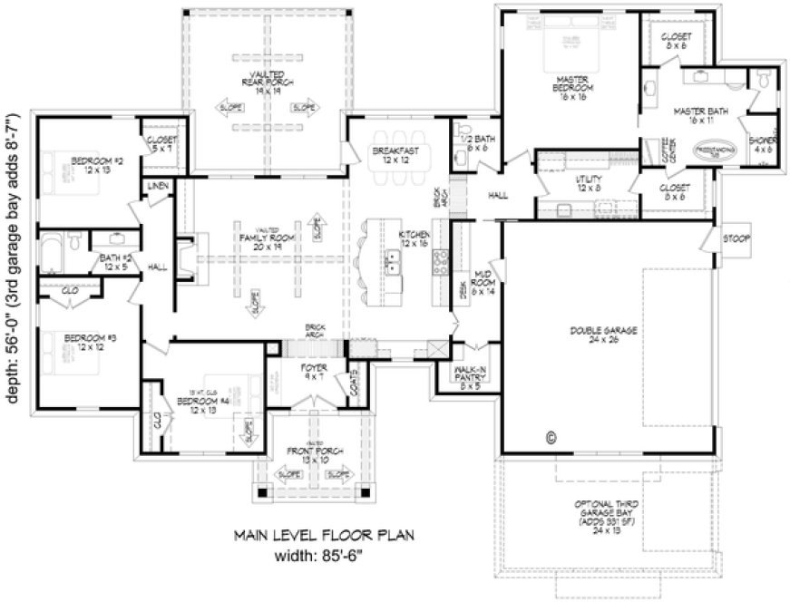 Main Floor Plan for House Plan #696932