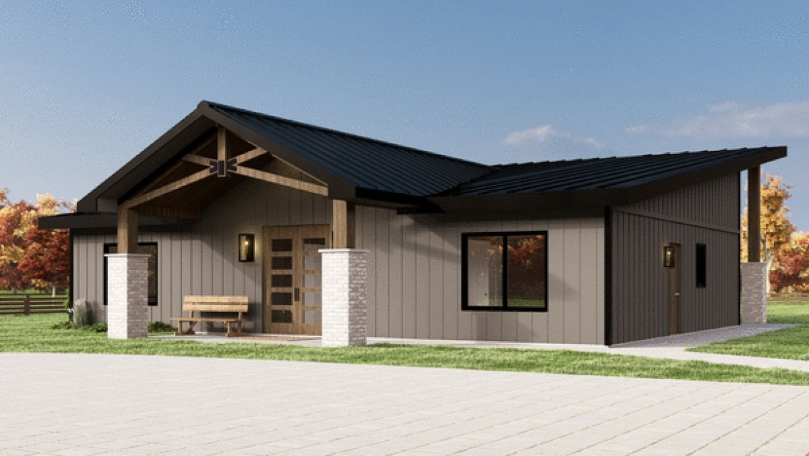 Left Elevation for House Plan #750271