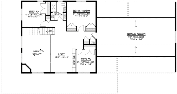 Second Floor Plan for House Plan #753472