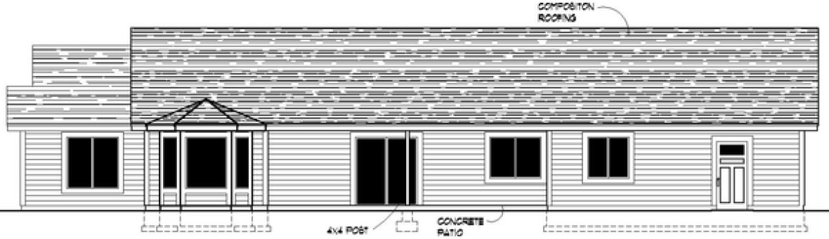 Rear Elevation for House Plan #809671