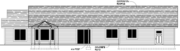 Rear Elevation for House Plan #809671