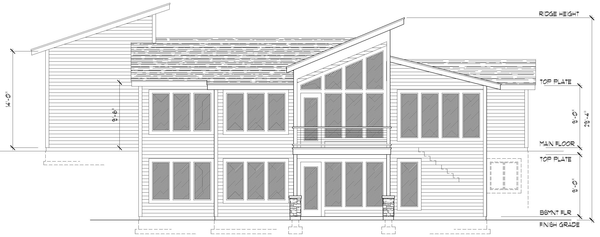 Rear Elevation for House Plan #800181