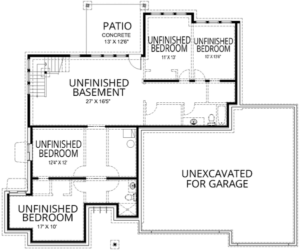 Basement Plan for House Plan #800181