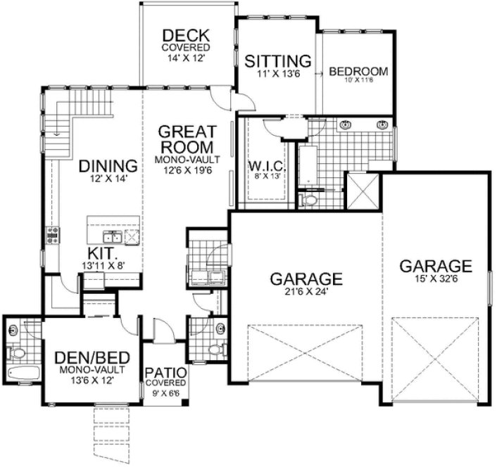 Main Floor Plan for House Plan #800181