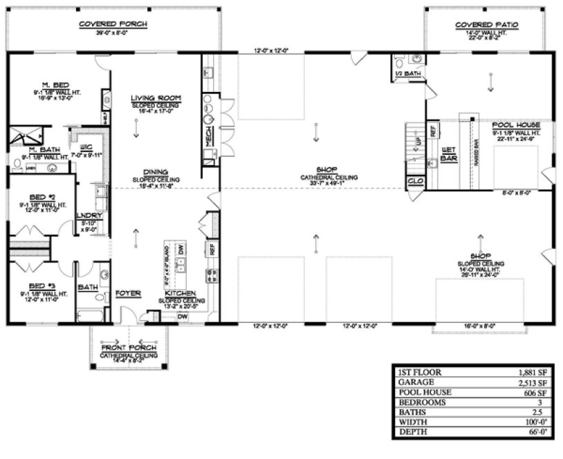 Main Floor Plan for House Plan #756552