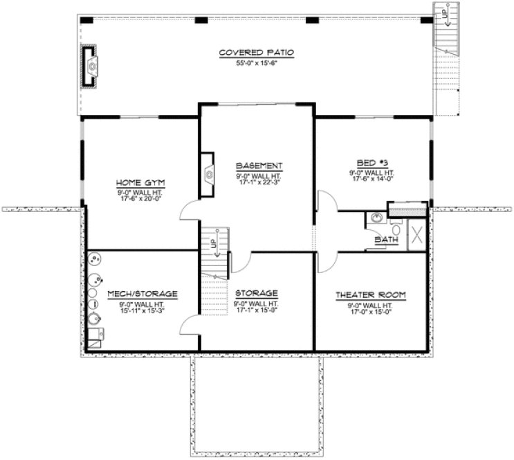 Basement Plan for House Plan #758604