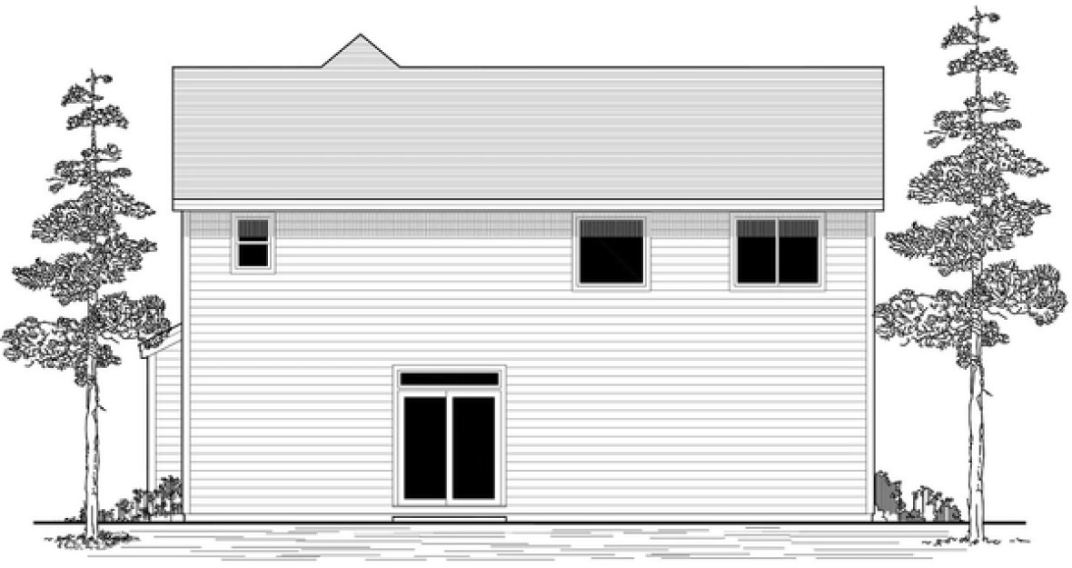 Rear Elevation for House Plan #855561